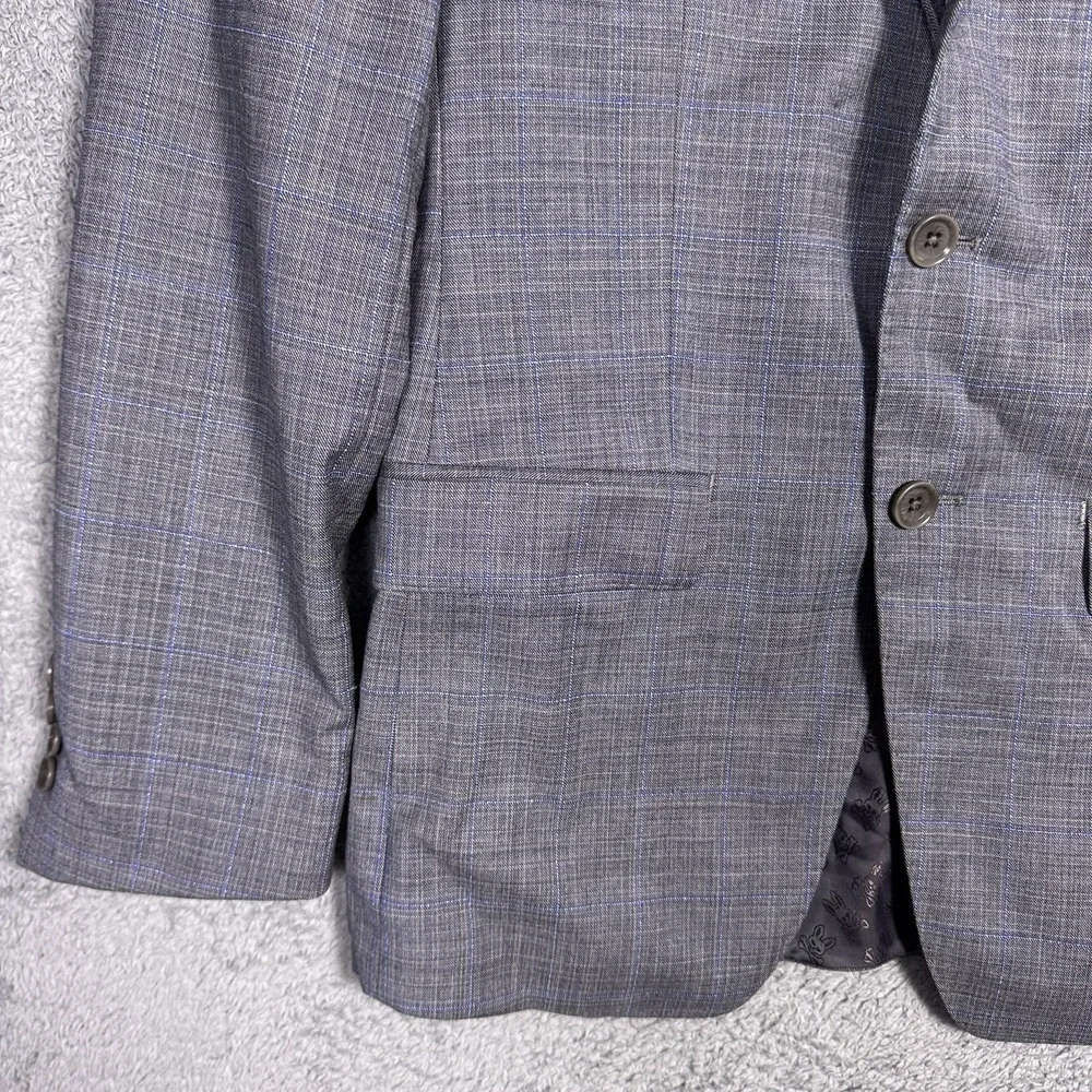 Psycho Bunny Sport Coat Blazer Mens 36R Windowpane Wool Canada 2 Button